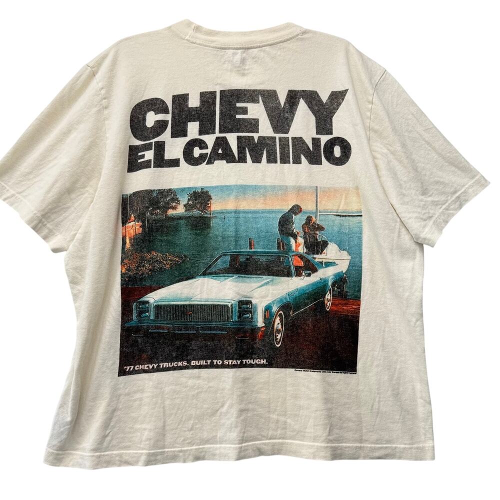 ABERCROMBIE & FITCH Chevy El Camino Graphic Cotton T Shirt Men's Size L Ivory - Picture 3 of 13